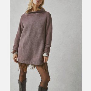 FREE PEOPLE NUTMEG OTTOMAN SLOUCHY RIBBED TUNIC SWEATER